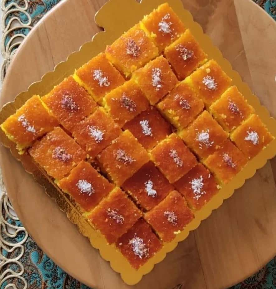 طرز تهیه کیک شربتی زعفرانی قزوین