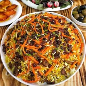 طرز تهیه قابلی پلو ساده با گوشت گوسفندی