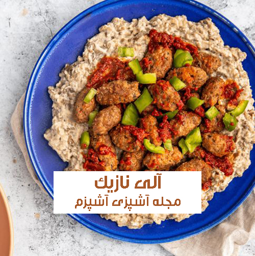 طرز تهیه آلی نازیک ترکیه ای با گوشت چرخ کرده و بادمجان