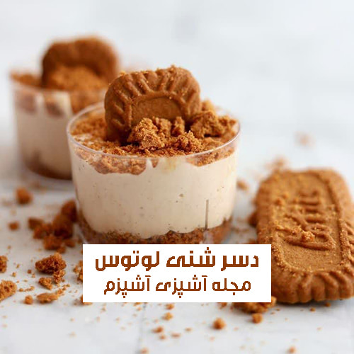طرز تهیه دسر شنی با بیسکویت و کرم لوتوس مناسب مهمانی و پذیرایی