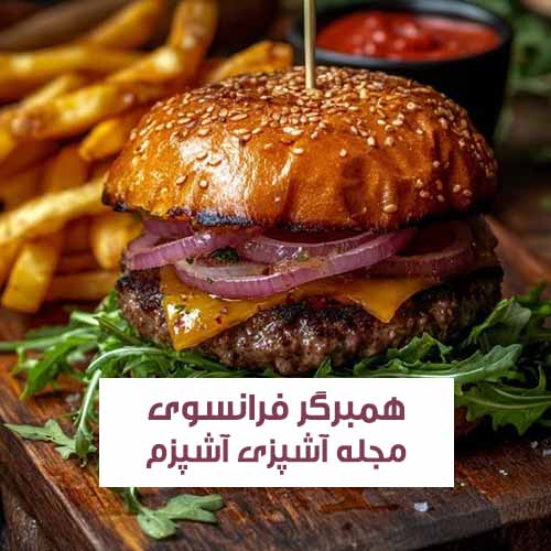طرز تهیه همبرگر فرانسوی خوشمزه و آبدار با پنیر گودا